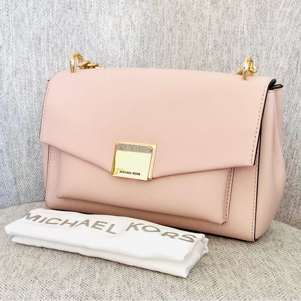 Michael Kors Flap Leather Crossbody Shoulder Chain Handbag - Picture 5 of 13